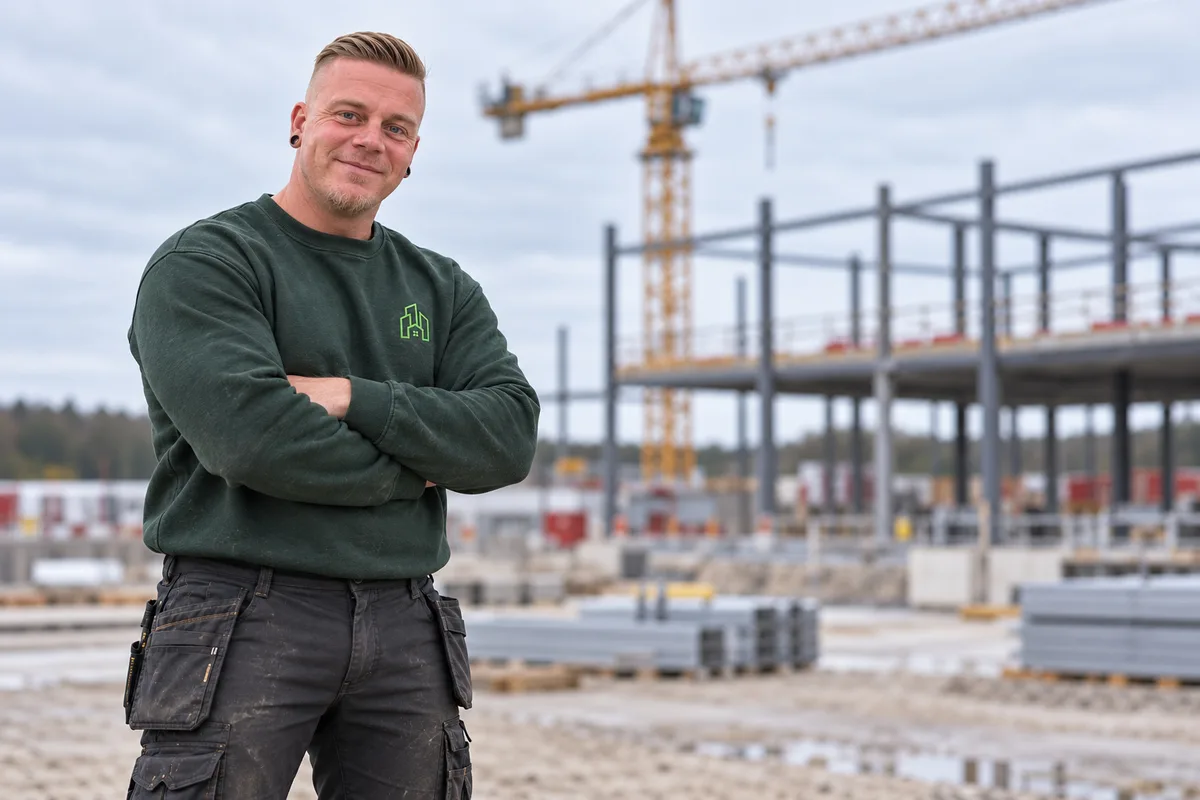 Nicklas fra Green Build på en byggeplads